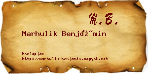 Marhulik Benjámin névjegykártya